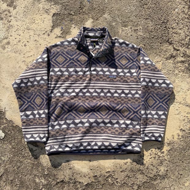 90s USA OG 파타고니아 신칠라 풀오버 스냅 플리스 L