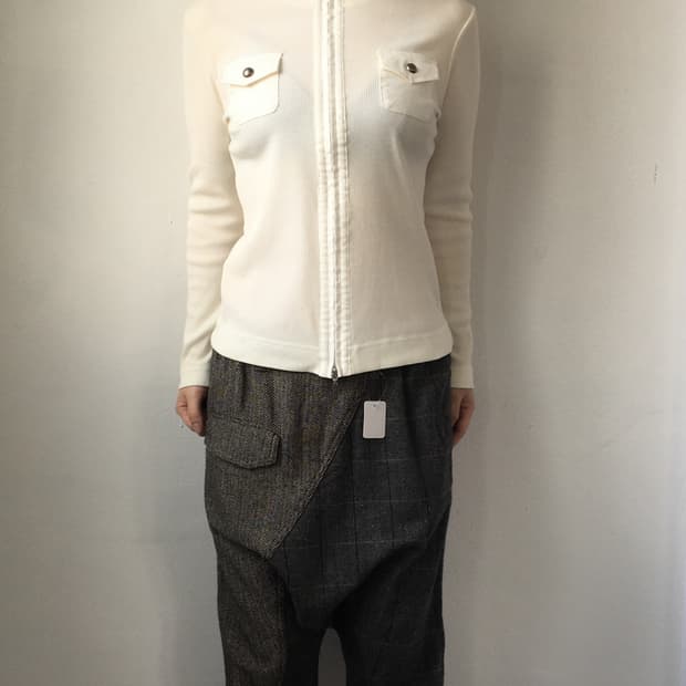 Pocket point high neck ribbed zip up