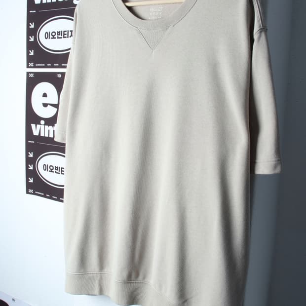 (XL-2XL) 지오다노 반팔 티셔츠 빅사이즈 스웻 베이지-H34621