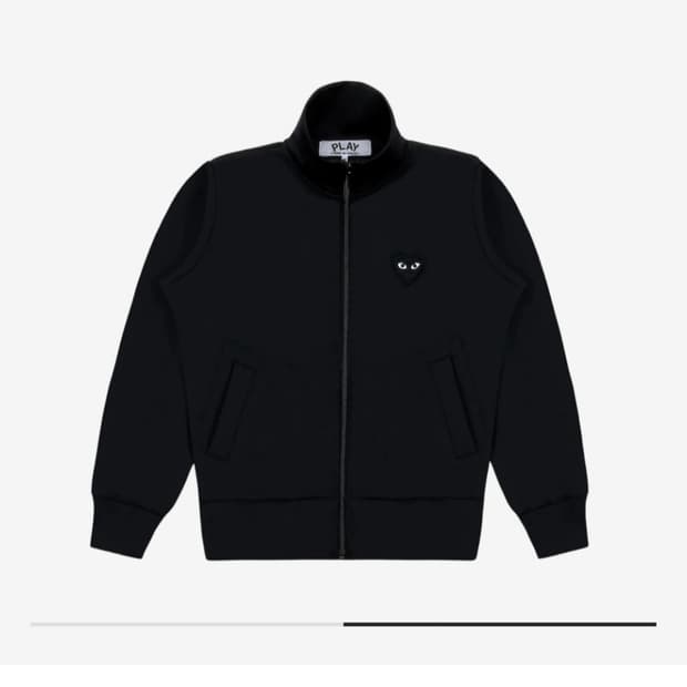 꼼데가르송 빅 블랙 하트집업 스웨트셔츠 블랙