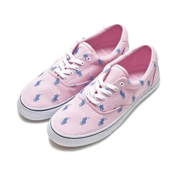 [42] 폴로 랄프로렌 키튼 올오버 포니 캔버스 컨버스 스니커즈 핑크