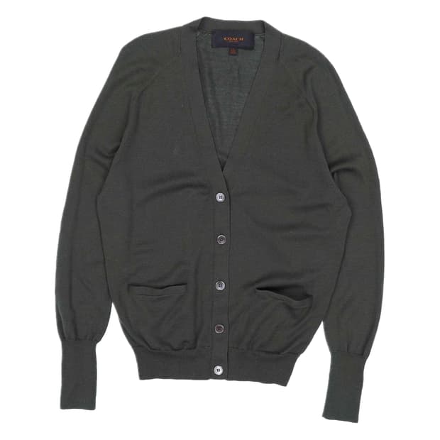[S] 코치 여성 메리노울 엘보패치 니트 가디건 자켓 N6850
