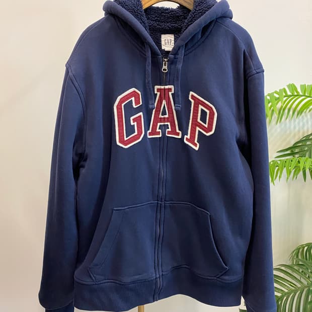 갭 양털 후드집업(네이비)