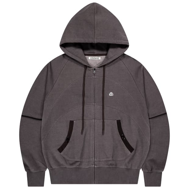 STRING POCKET HOOD ZIP-UP WINE
