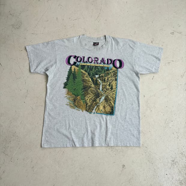 90s USA Colorado 빈티지 싱글스티치 반팔티 XL