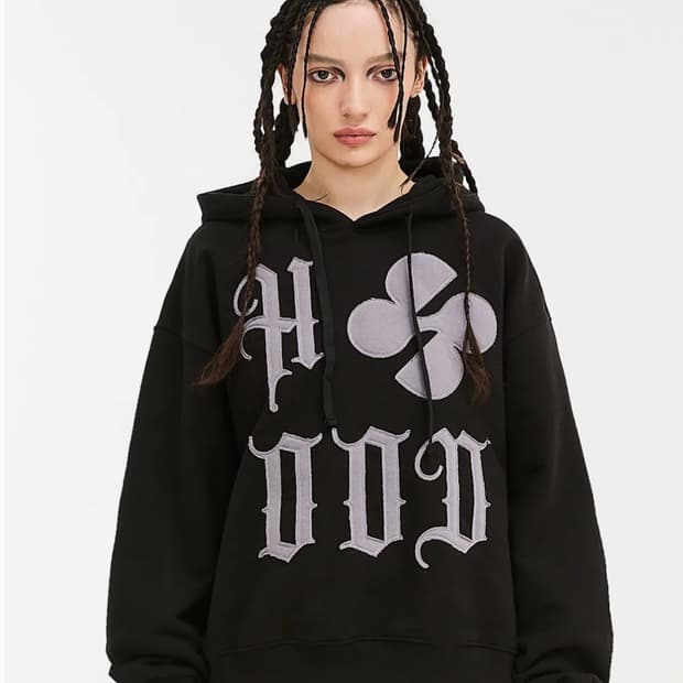 후드후드 아폴리케 후드 블랙 1