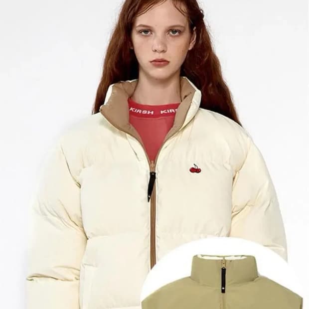 키르시 빅 체리 리버시블 눕시 다운 숏패딩