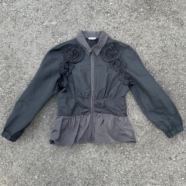 미우미우 셔링 블루종 재킷