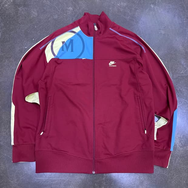 나이키 올드스쿨 메트로폴리탄 풋볼져지 트랙탑 버건디 XXL