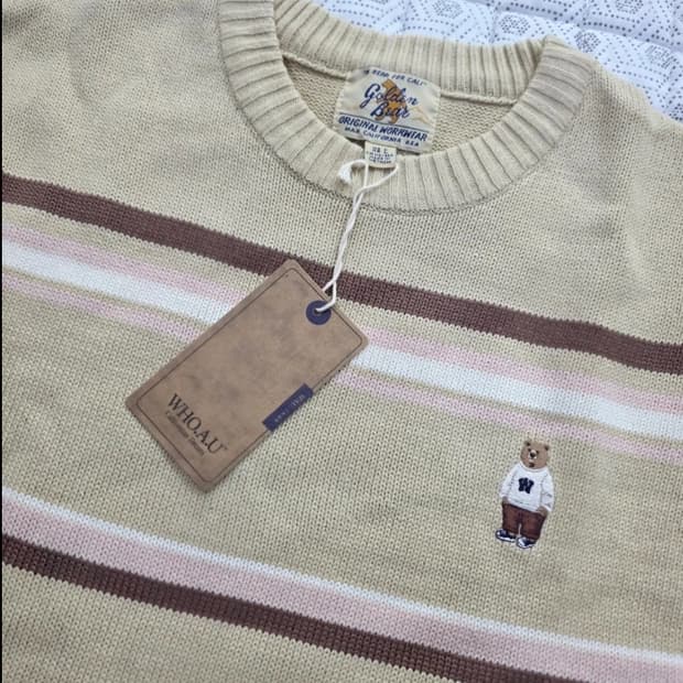 골든베어 스트라이프 니트 100