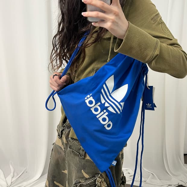 Adidas blue trefoil gym sack