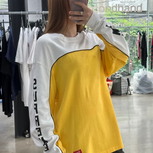 슈프림 25SS 패널드 파이핑 롱슬리브 져지 탑