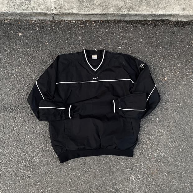 00s 나이키 미드 스우시 자수 올드스쿨 웜업 트랙자켓 바람막이 L