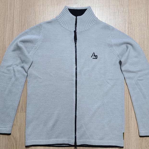 Armani Jeans 100% 라나 울 집업 M 95 라이트그레이