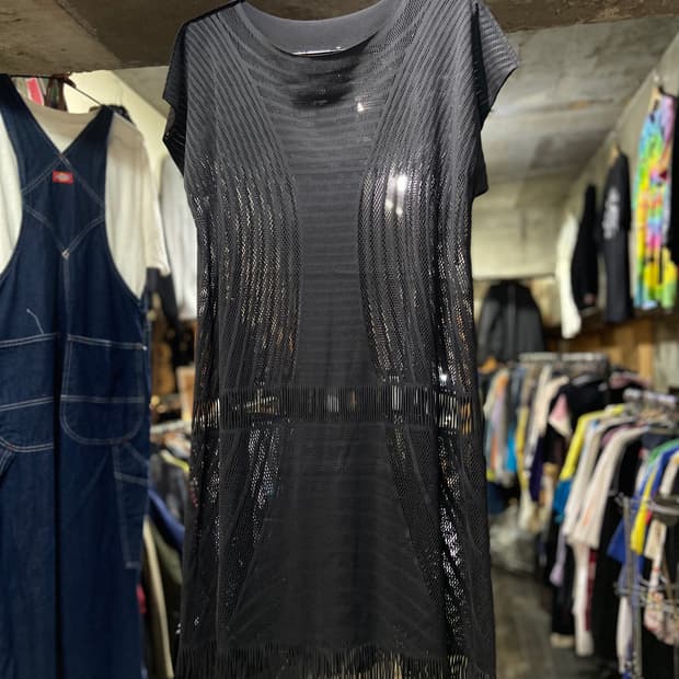 Pleats Please 플리츠플리즈 이세이미야케 메쉬 프린지 원피스