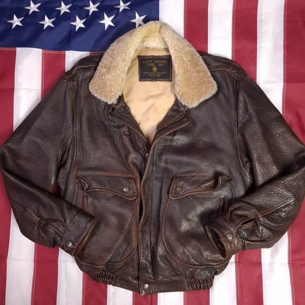 90's 국내산 밀리터리 A-1 리얼레더 항공자켓