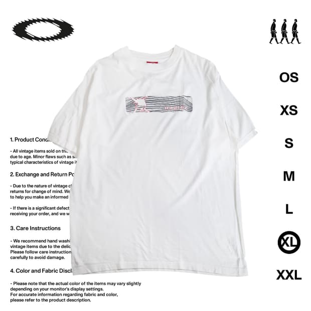 오클리 소프트웨어 스컬로고 프린팅 반팔티셔츠 XL사이즈