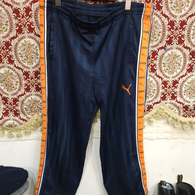 푸마 사이드라인 트레이닝 팬츠 일본판 네이비/오렌지

