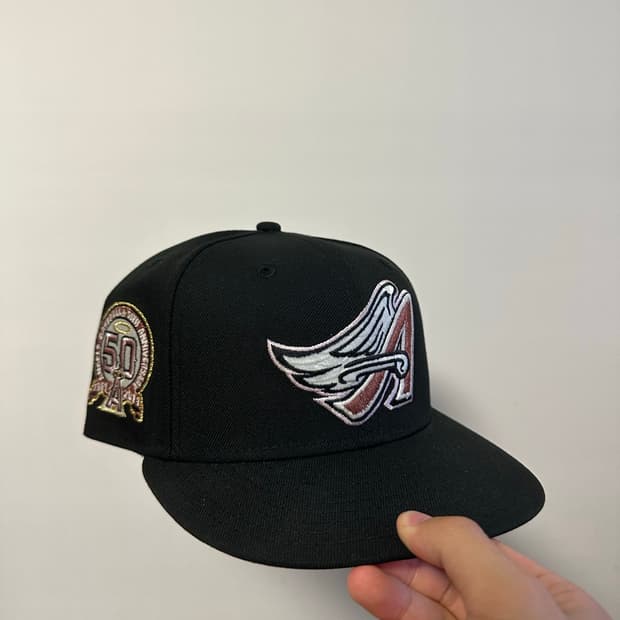 희귀 뉴에라 59fifty LA 에인절스 블랙핑크 피티드캡
