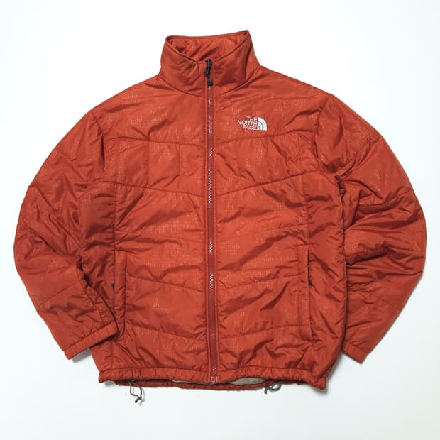 노스페이스 패턴 폴리 경량 패딩 자켓 레드