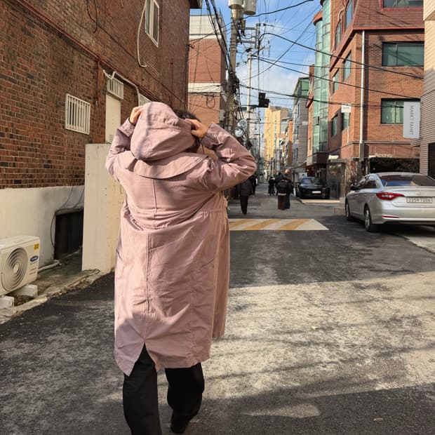 누마레 ee 다이드 워싱 피쉬테일 코트 M 퍼플