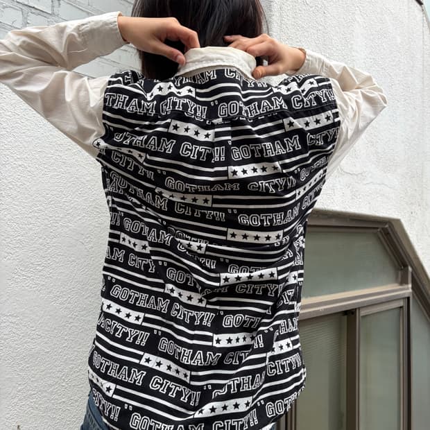 BROWNY 고담 시티 그래픽 레이어드 셔츠 L