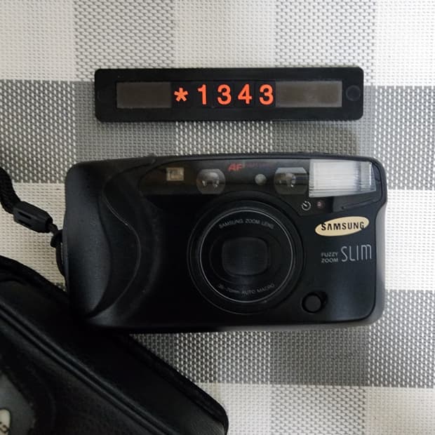 삼성캐녹스 퍼지줌 슬림 필름카메라 파우치포함