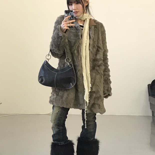 Fur Touch Grey Fur Jacket