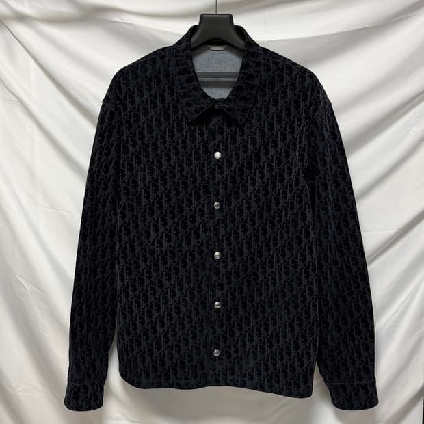 [S+급/50] 디올 오블리크 데님 셔츠 자켓 블랙