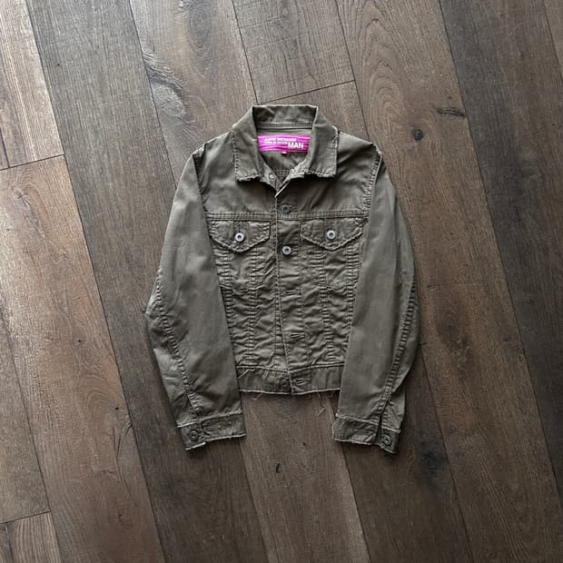 Distressed Cotton Trucker Jacket
