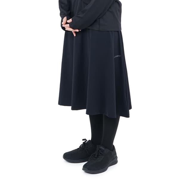 25-003 FLARED MIDI SKIRT (BLACK)
