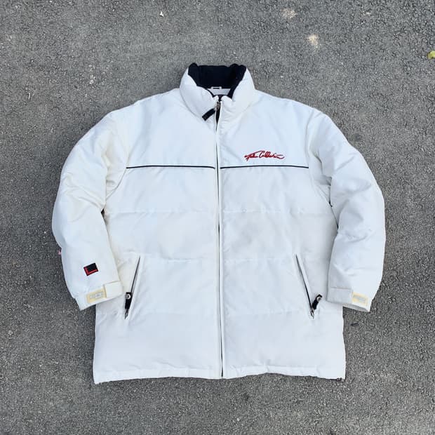 00s FUBU 후부 올드스쿨 화이트 덕다운 패딩 올드스쿨 자켓 105
