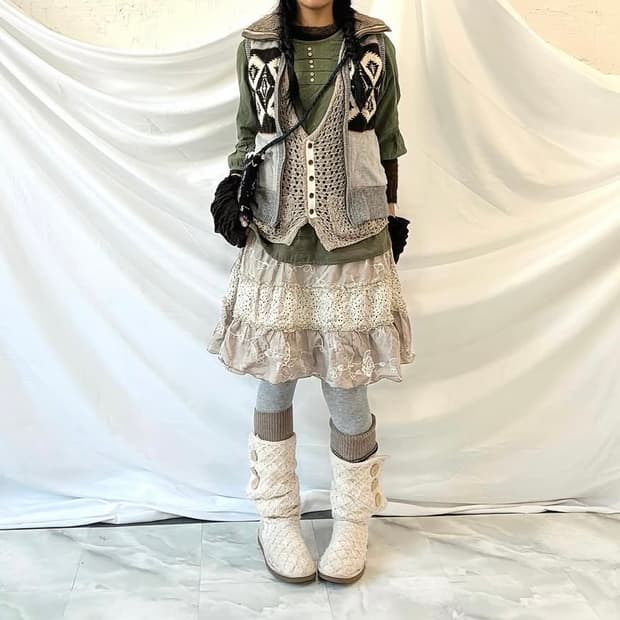 히피7부탑, 패턴베스트, 크로쉐베스트, 캉캉스커트