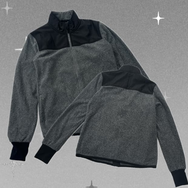 재팬 유니클로 블랙 포인트 플리스 집업 캠핑 캠퍼 지뢰계 핀터 베이직 