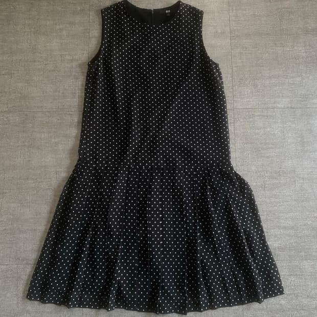 Uniqlo 유니클로 달천깔페어리 도트땡땡이 슬립플리츠원피스