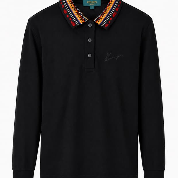 Kenzo_Archive Tribal Long Sleeve Polo