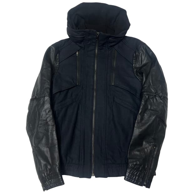 우영미 솔리드옴므 캐시미어 고트스킨후드자켓 100