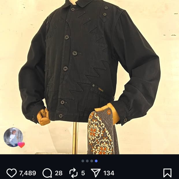 캐피탈 썬더버드 데님 자켓 블랙 42