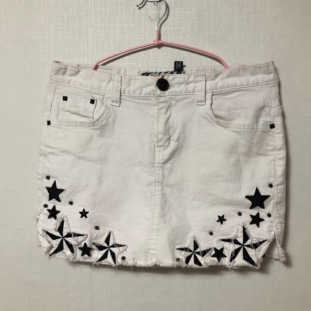 White Star Denim Mini Skirt