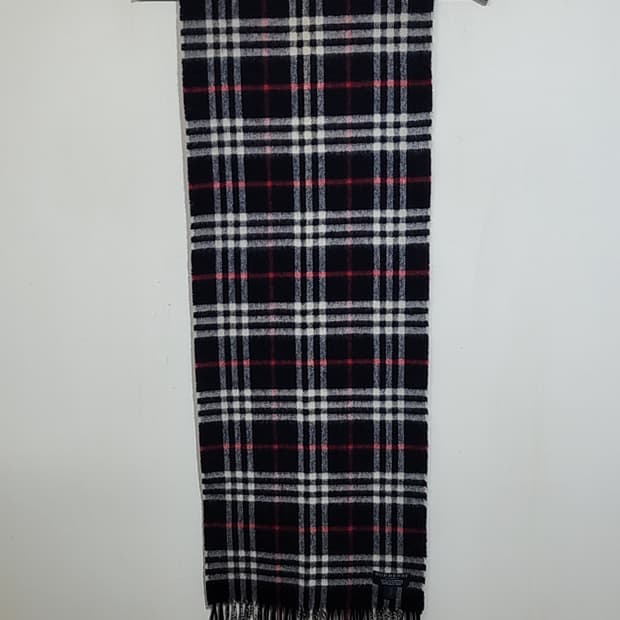 (정품) 버버리 캐시미어 머플러 체크 목도리 네이비 