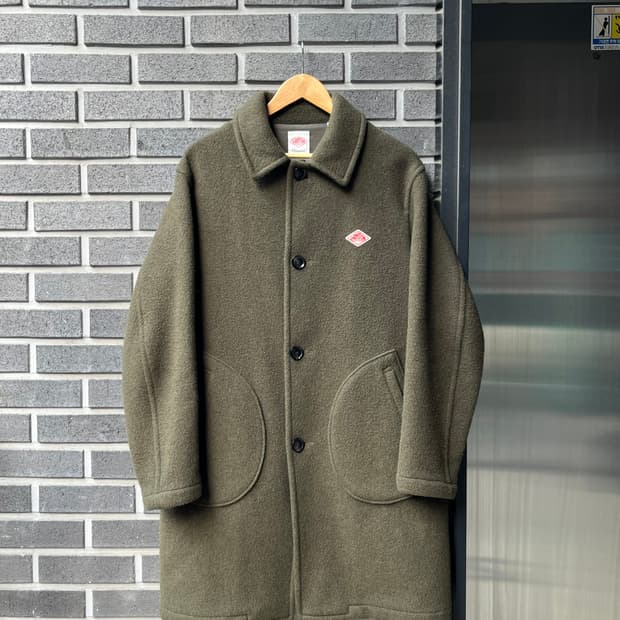 단톤 울 롱코트 다크그린 38