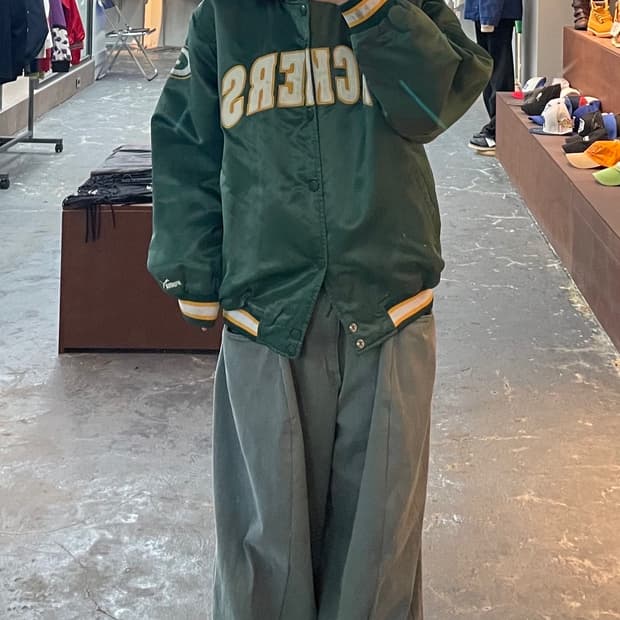 NFLx푸마 그린 바시티 자켓 H1144