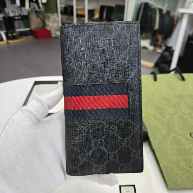 [40%할인] 구찌 수프림 웹삼선 장지갑