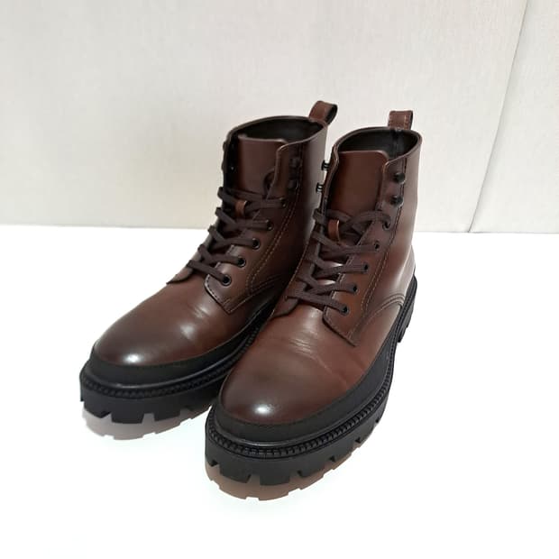 (택포) 자라 리얼레더 레이스업 부츠 285 B439