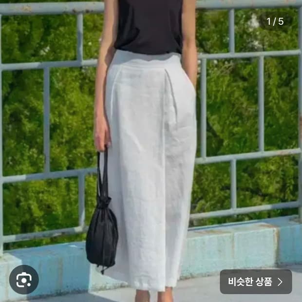 유노이아 블랙 린넨 와이드랩 슬랙스 대