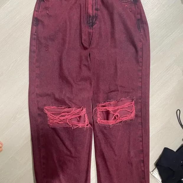 스컬프터 찢청바지 레드 sculptor destroyed denim pa