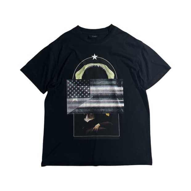 Givenchy 14SS Shark USA Flag Madonna TS