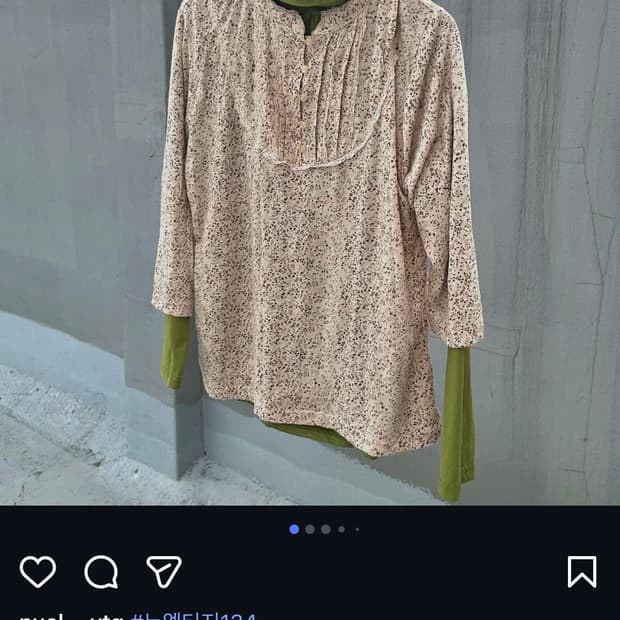 빈티지 베이지 레이스 핀턱 블라우스 + 말차 폴라티 세트 모리걸 모리