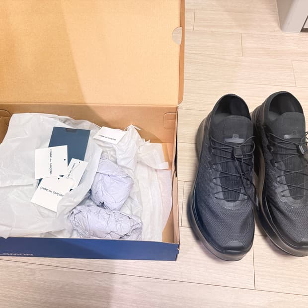 살로몬 x 꼼데가르송 옴므 펄사 플랫폼 블랙 275 사이즈