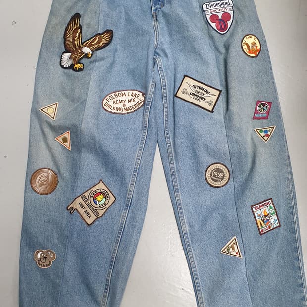 Levi's 리사이클 패치   빈티지 벌룬데님 청바지34